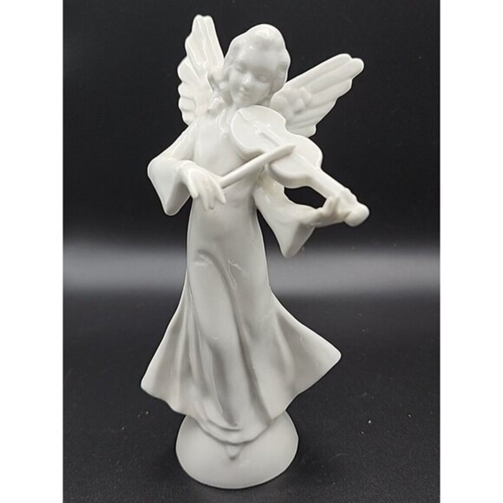 DRESDEN Porzellanfabrik Wilhelm Rittirsch Musical Angel w/ Violin Figurine 6.5"